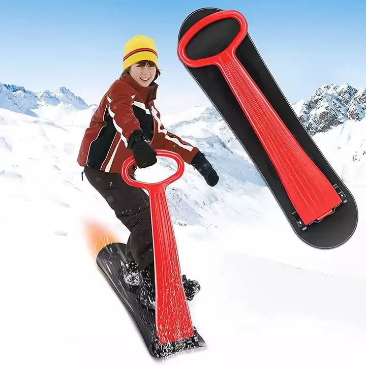 2 X Easy-Foldable Plastic Kick Scooter For Adults Kids Christmas Winter Downhill Ski Scooter Snowboard Sled Youth Snow Scooter