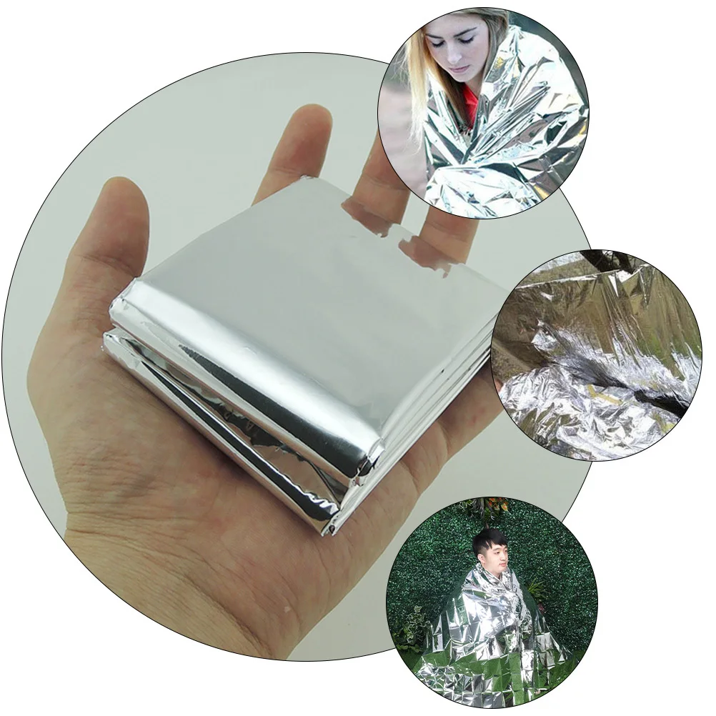 3pcs Emergency Blanket Survival Thermal Blankets For Outdoor Camping Hiking Lightweight Compact Heat Retaining Foil