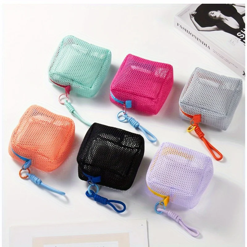 Große Kapazität Netz-Make-up-Tasche Dopamin-Netzstoff Tofu-Tasche Damen-Mundgeldbörse Mini-Münzbeutel