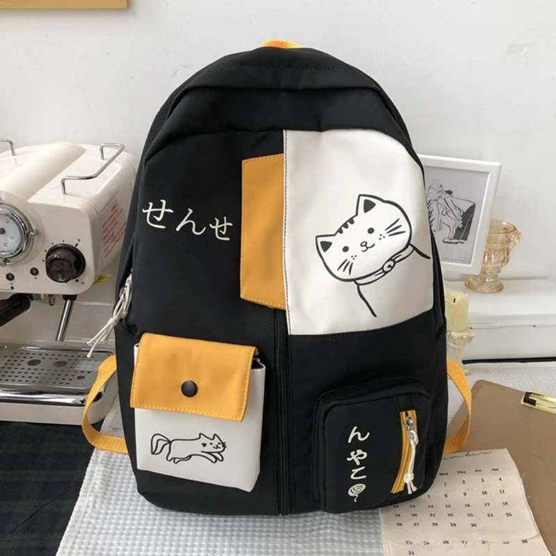 Mochila escolar feminina retalhos feminino capacidade estilo japonês bolsa ombro para meninas adolescentes