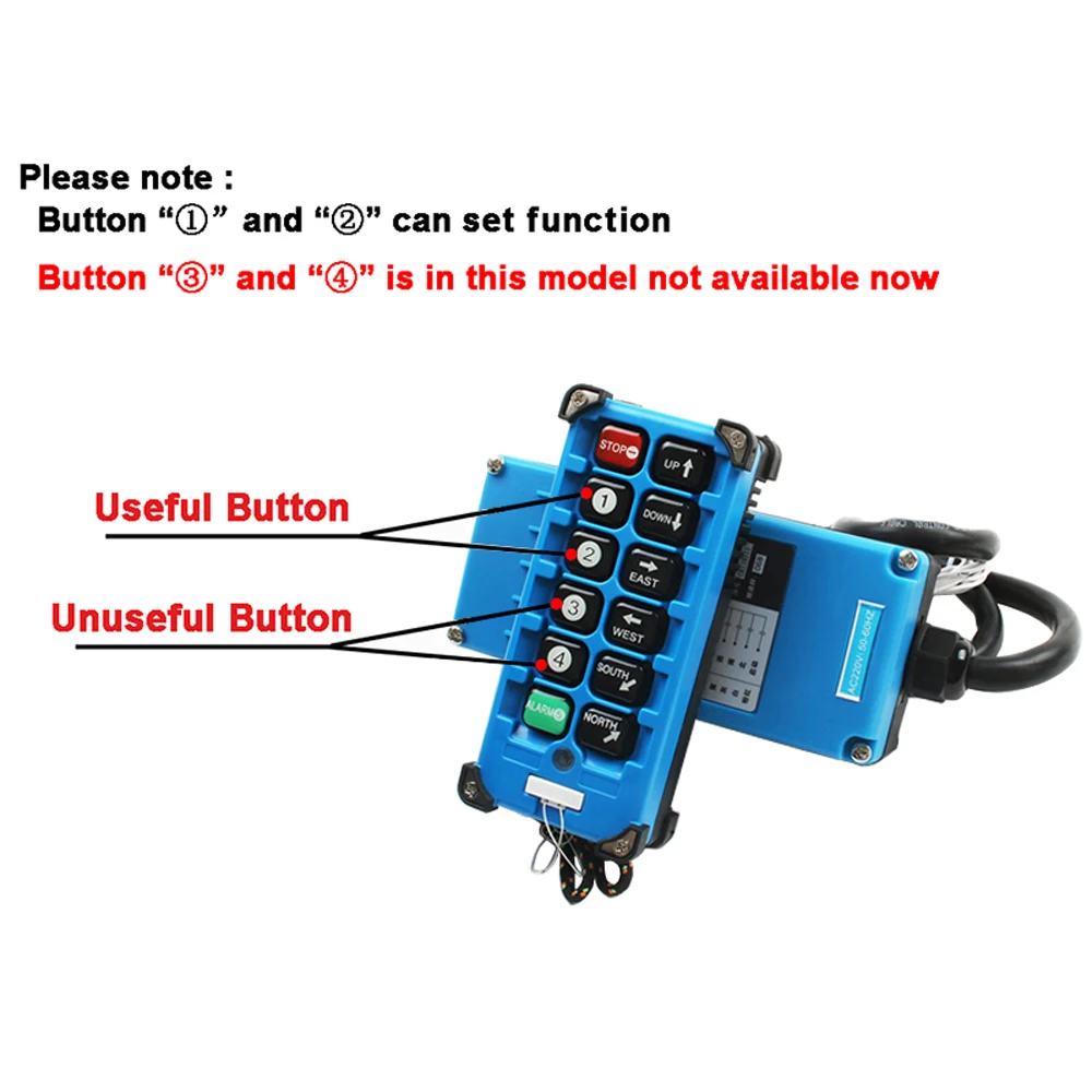 F21-E2B-8 industrial remote controller switches 8 Channels keys Direction button Hoist Crane Truck Radio Remote Control System