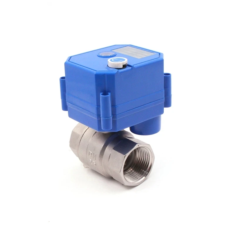 

1/2" 3/4" 1" 304 Stainless Steel Motorized Ball Valve Electric Ball Valve With Manual Switch Electric Actuator AC/DC 9-24V