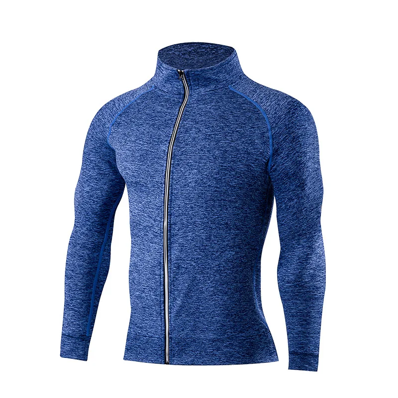 Jaqueta esportiva masculina com zíper, roupas de corrida, roupas de treinamento, cardigã apertado, blusa fitness, outono e inverno