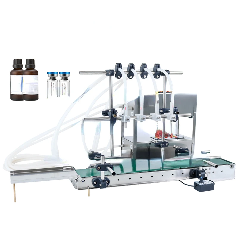 Head Diaphragm Pump Semi Automatic Milk Juice Small Bottles Liquid Filling Machine