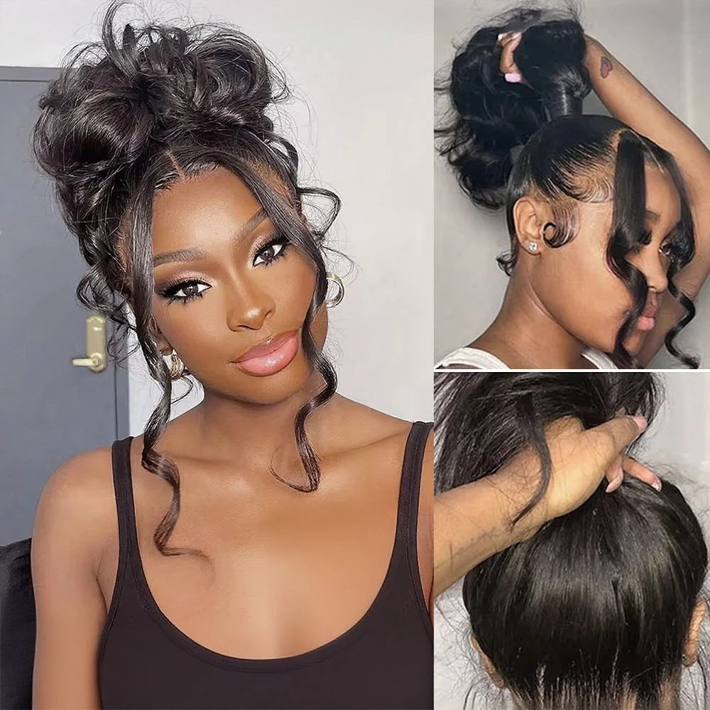 360 hd perucas cheias do laço 100% cabelo humano brasileiro transparente água onda do corpo perucas de cabelo humano para as mulheres preplucked 300% densidade