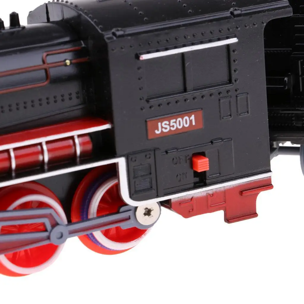 Mini Steam Engine Model Train Simulation Coal Carriage Toy for Children Room Decor Playset