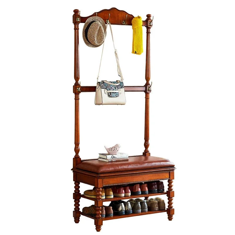 Floor Bedroom Hanger Hanger Coat Cabinet Hallway Shoe Cabinet Shoe Changing Stool