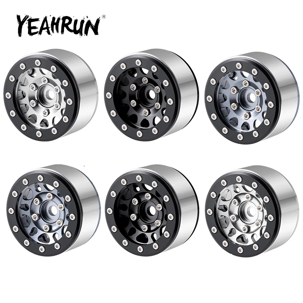 YEAHRUN 4 pièces 1.55 pouces jantes en alliage d'aluminium pour voiture sur chenilles RC Axial 90069 D90 TF2 Tamiya CC01 LC70 MST JIMNY pièces de mise à niveau