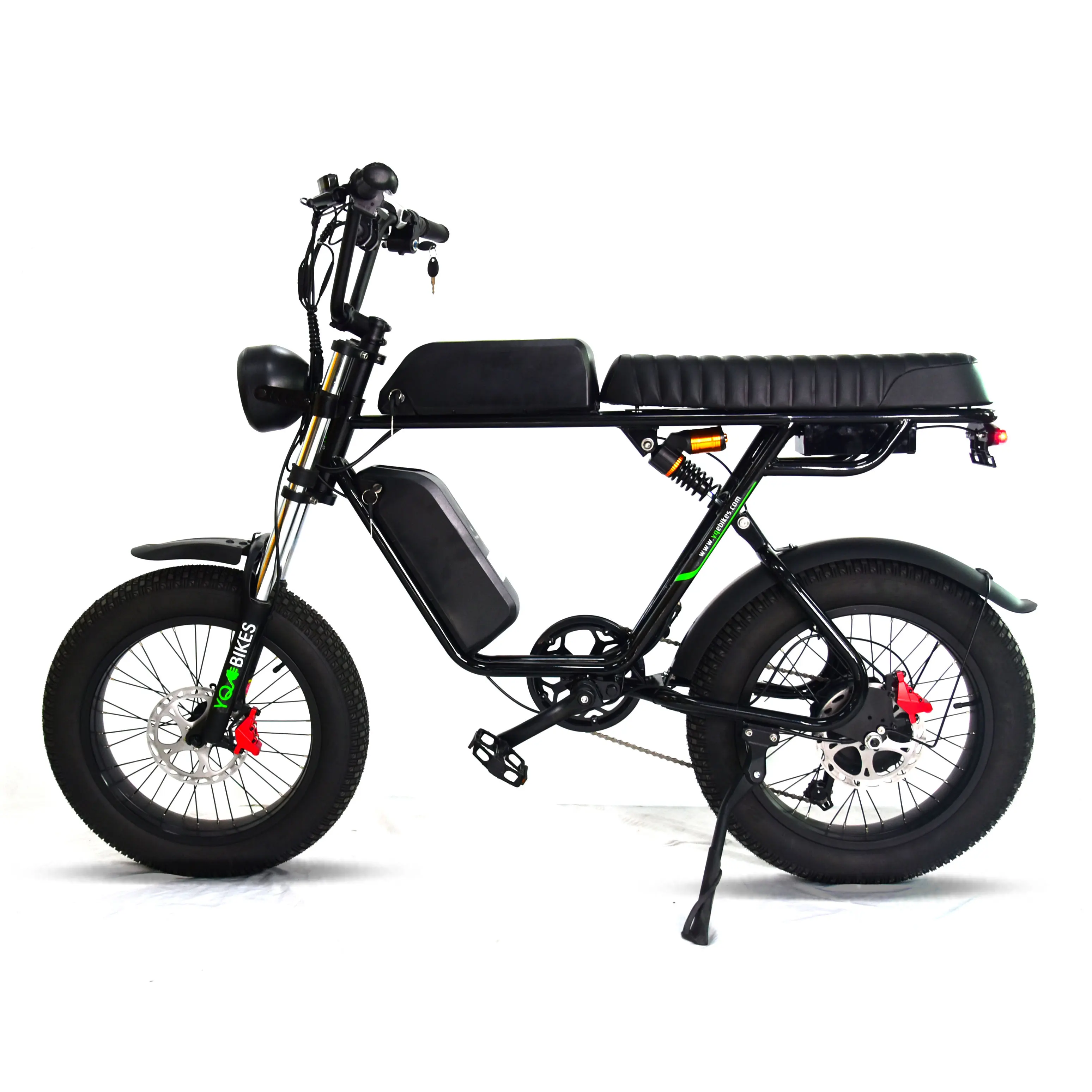 

Super Cool 1000W 35Ah Fatbike Double Battey Mid Suspension Electric Bike 73 Adult ebike Mountain long Seat ebikes