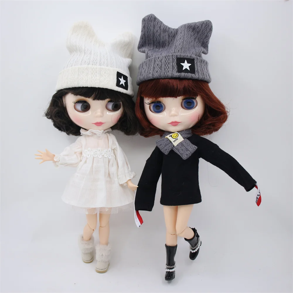 ICY DBS Blyth doll joint body short oil hair and Tan skin glossy faceblack matte face special price icy Licca toy girl gift