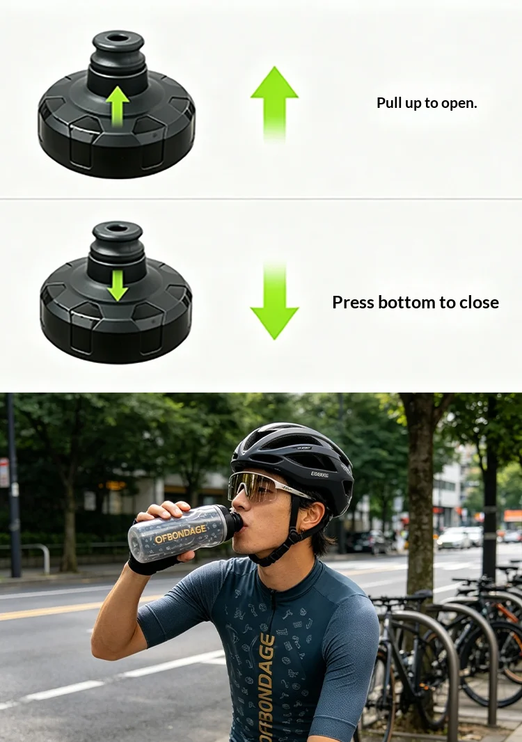 OFFBONDAEG 610ml Fahrradflasche Kälteerhaltend Thermische Wasserflasche Radfahren Outdoor-Sport Trinkflasche Quetschbare MTB Rennrad Zubehör – Detail 4