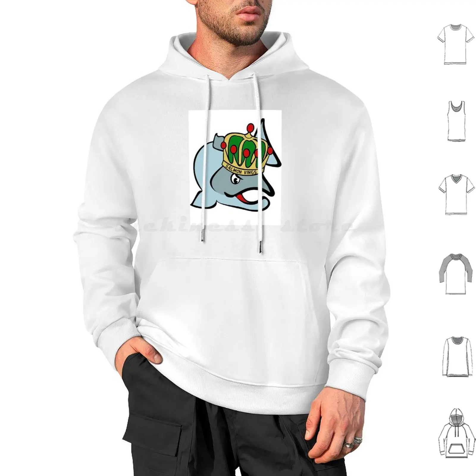 

Толстовка с капюшоном Salmon Kings из хлопка с длинными рукавами Salmon Kings Crown Ice Water Sea Hockey Design для детей Спортивный детский хоккейный Aus