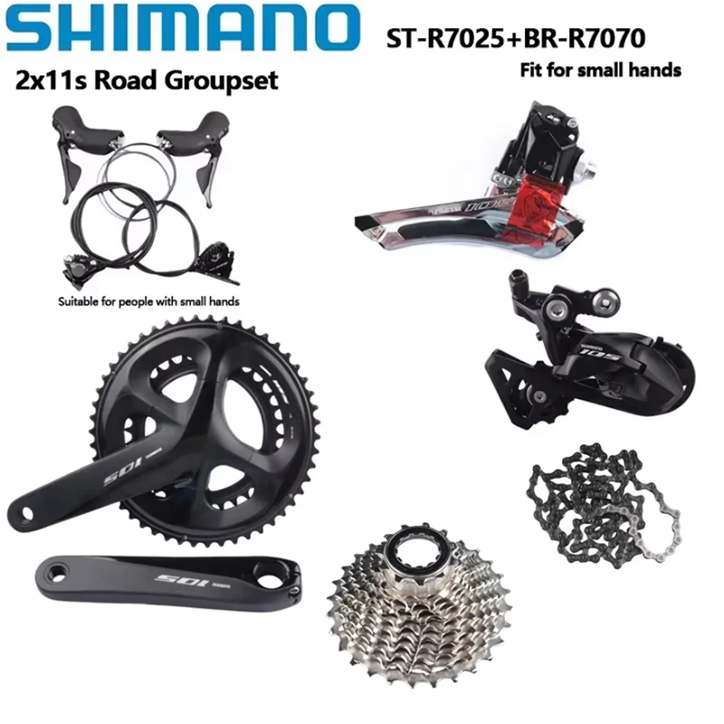 SHIMANO 105 R7025 2x11s R7000 Hydraulic Brake Group R7100 Crankset