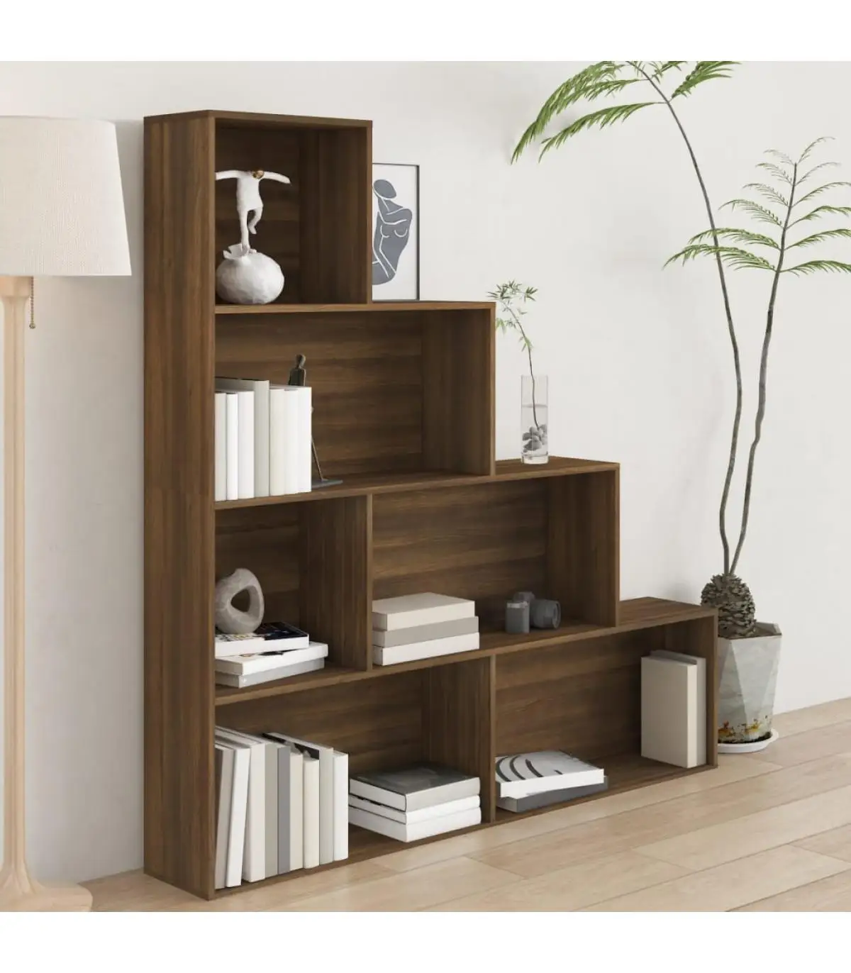 Bookcases and shelves shelf brown oak 155x24x160 cm