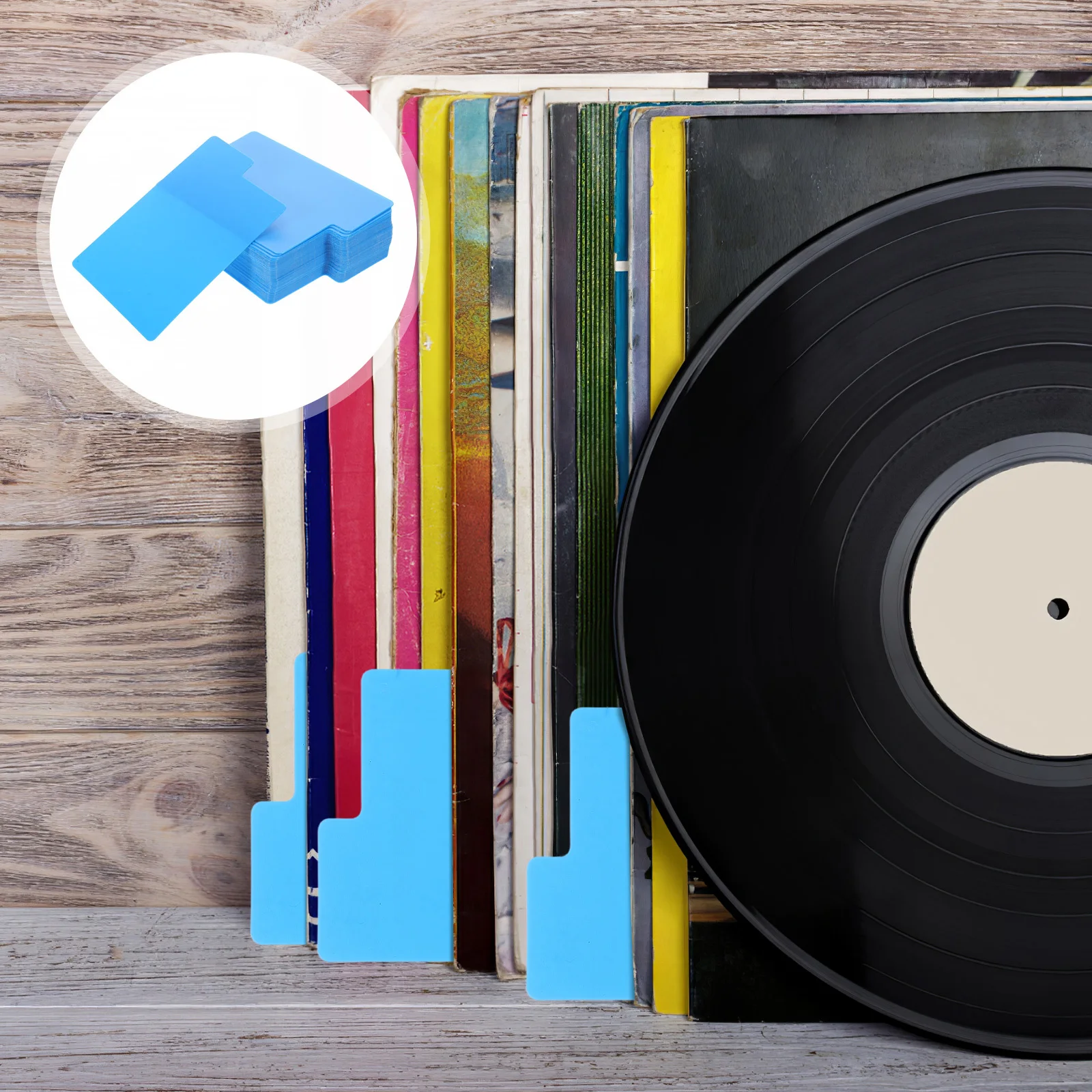 

50Pcs Vinyl Record Dividers DIY Blank Writable Album Organizers for Home Audio Room Professional Music Store Record Shelf