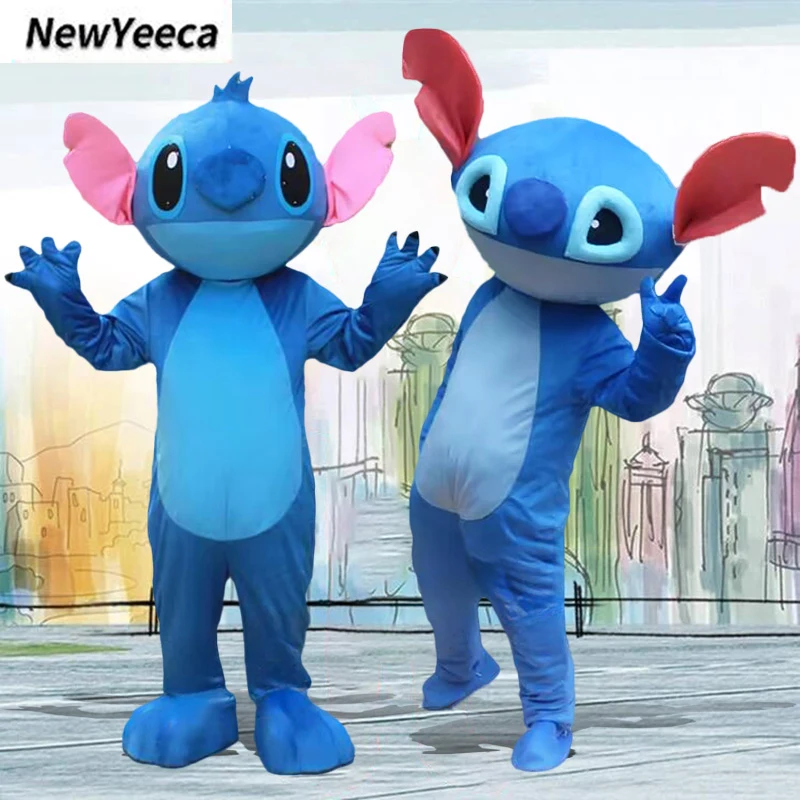 New Blue Lilo & Stitch Mascot Costume Holiday Celebration Fancy Dress Anime Carnival Party Adult Disney Cartoon Cosplay Suits