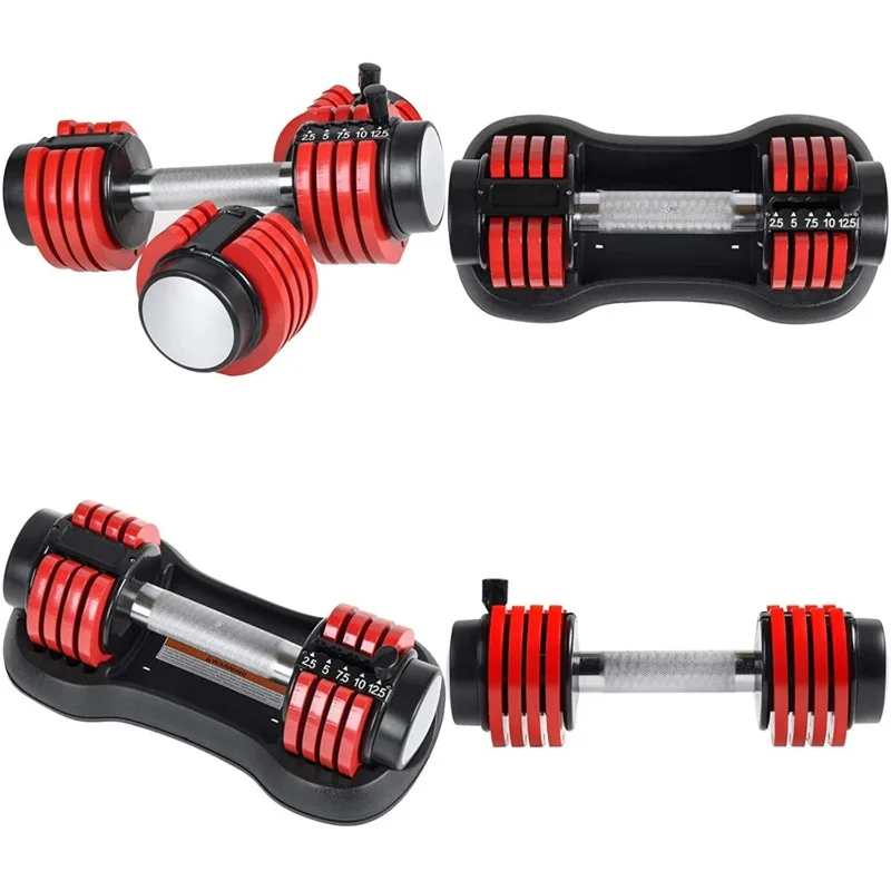 Durable Smart Adjustable Dumbbell with Adjustable Holder for Whole Body Workout Home Gym Fitness Equipment New