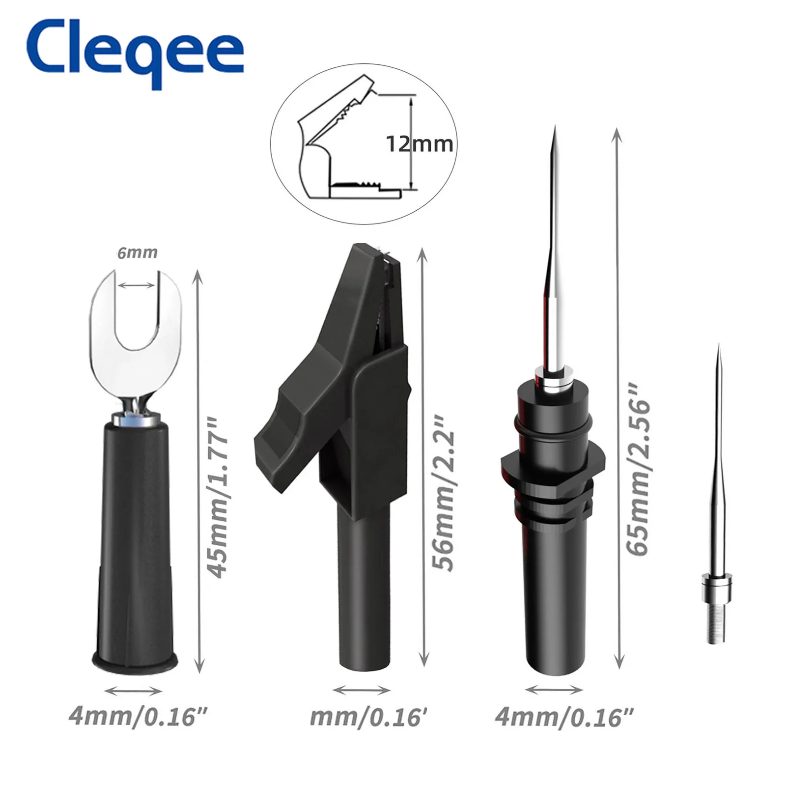 Cleqee P1036B Series Dual 4mm Banana Plug Multimeter Test Leads Kit with Alligator Clip Spade Plug Puncture Test Probe Kit