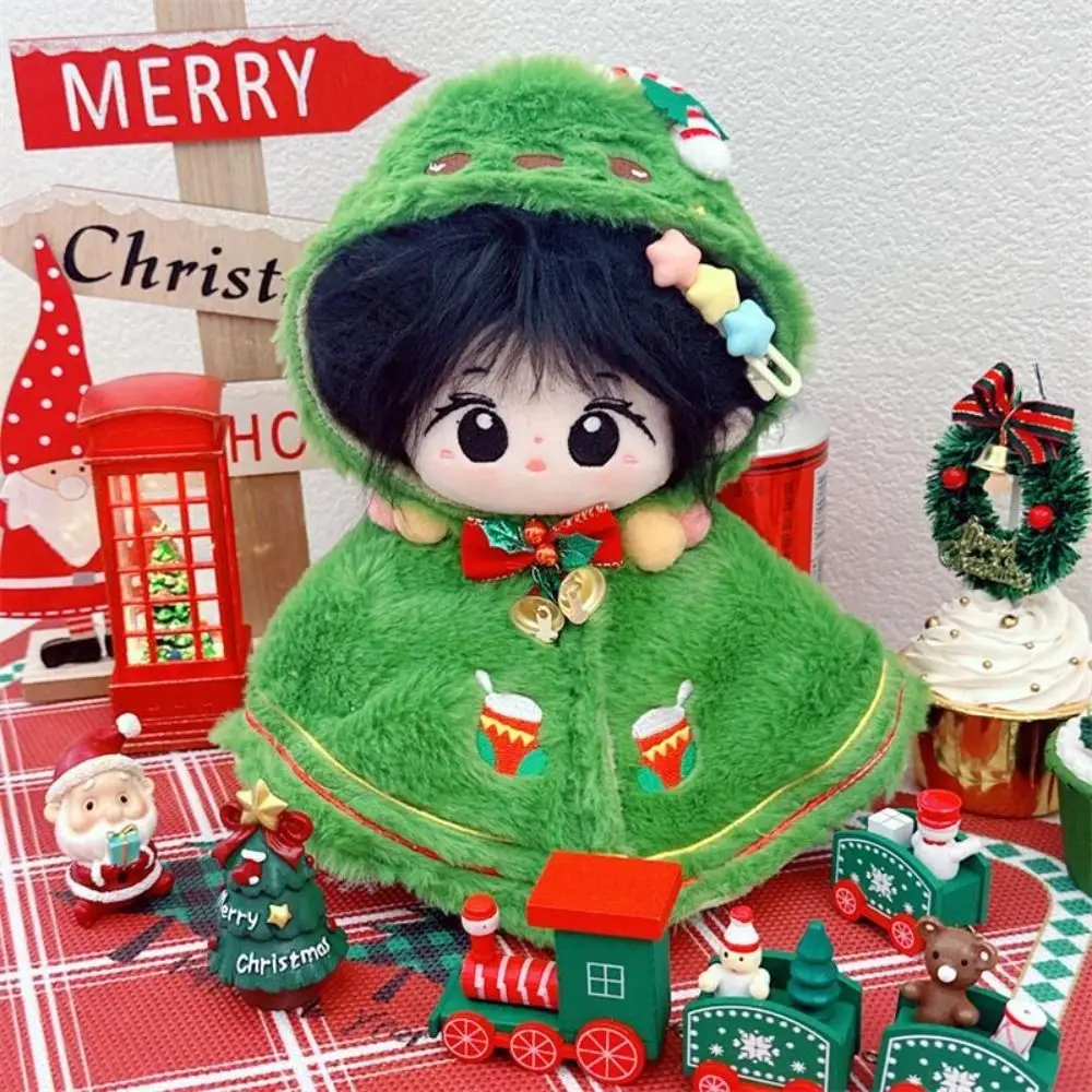 Scialle di Natale 20CM Vestiti per bambole in cotone Pupazzo di neve Mantello di peluche Vestiti per bambole di pezza Vestito Vestito Abbigliamento fai da te Giocattoli di peluche Vestiti