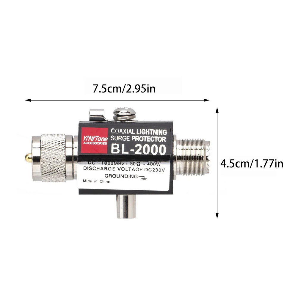 Protetor coaxial do acessório da proteção do trovão do prendedor para o cabo do anteparo do prendedor bidirecional da rádio do CB