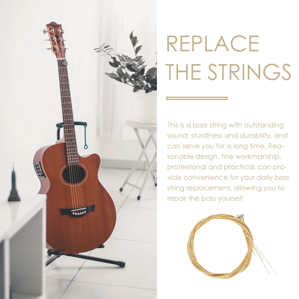 

1 Set Electric Strings Replacement Acoustic Bass String Durable Carbon Steel Brass Material Professional Changing Strings Bass