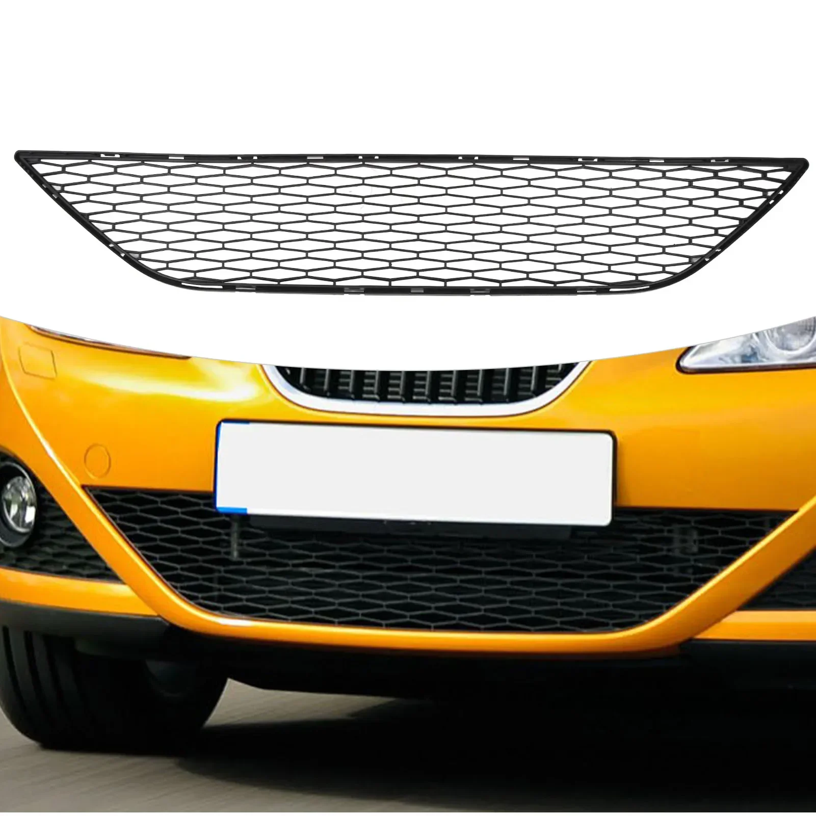 Car Accessories Front Bumper Lower Grille 6J0853667 Replacement For SEAT Ibiza Standard 6J MK4 Pre‑Facelift 2009 2010 2011 2012