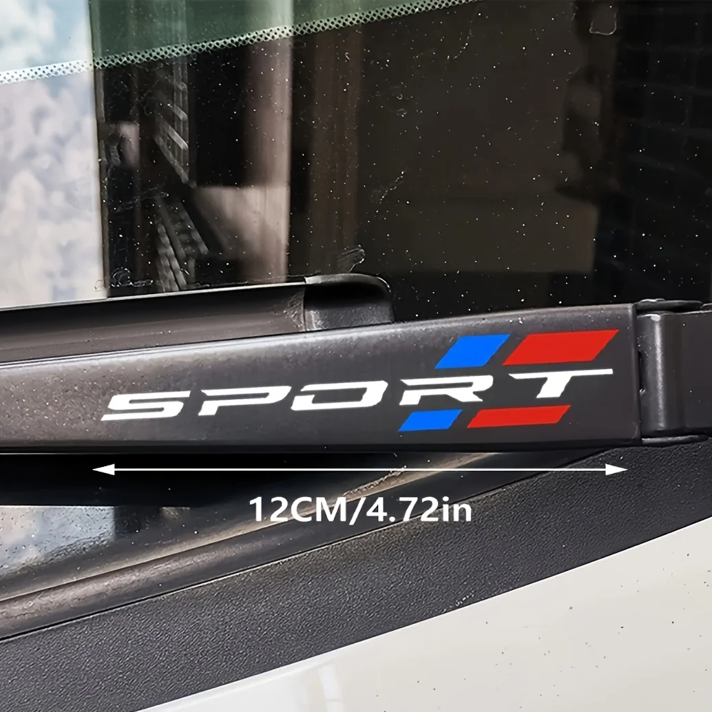 2PCS/4PCS 12cm Sport Letter with M Color Stripe Waterproof Vinyl Sticker Decal for Car Motorcycle Helmet Body Decor