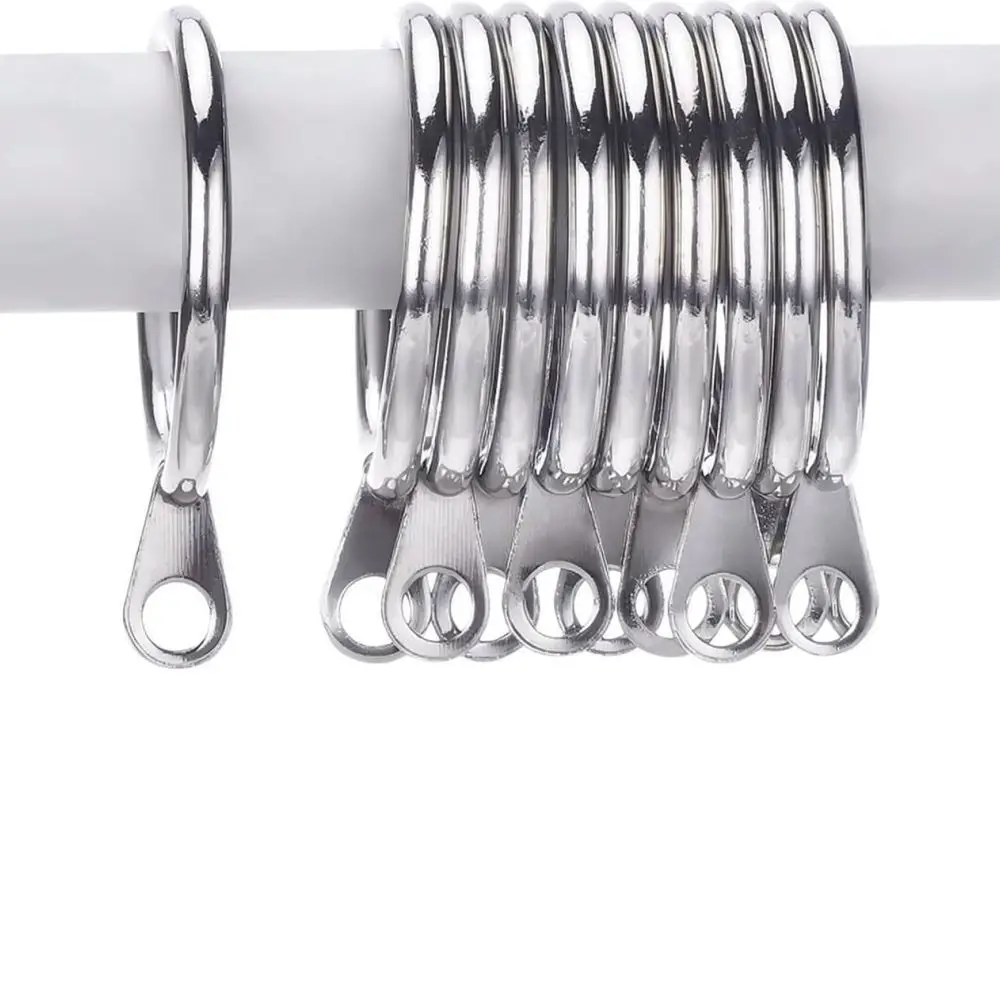 Metal Drapery Rings For Shower Curtain Rods Strong Black Silver Eyelets Modern Smooth Glide Hanging Hardware Accessories