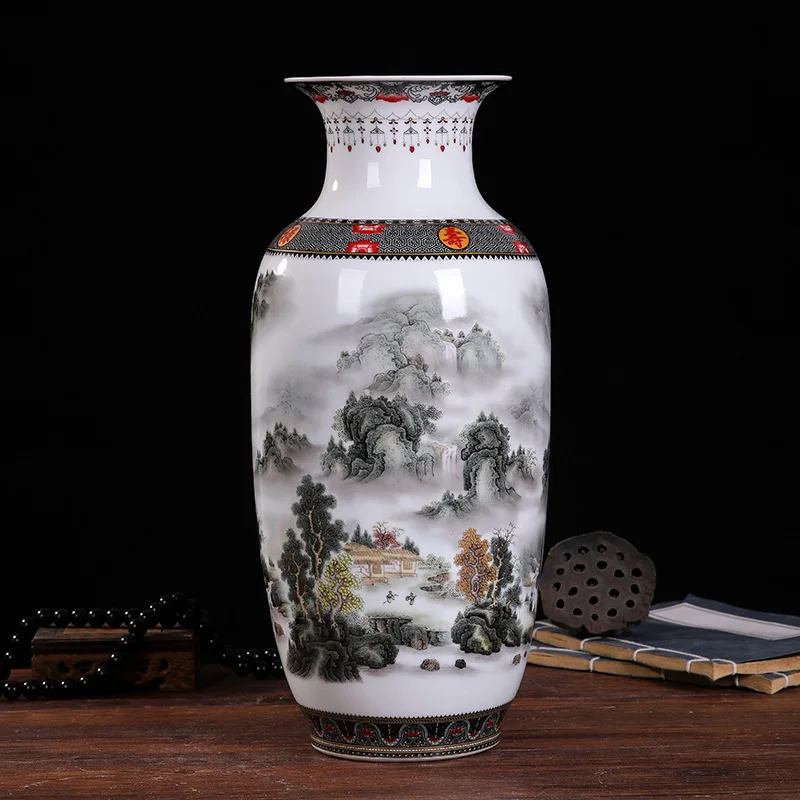 

Traditional Chinese Vases, Jingdezhen Ceramic Vases, Living Room Decorative Vases with Fine and Smooth Surfaces, Household Items