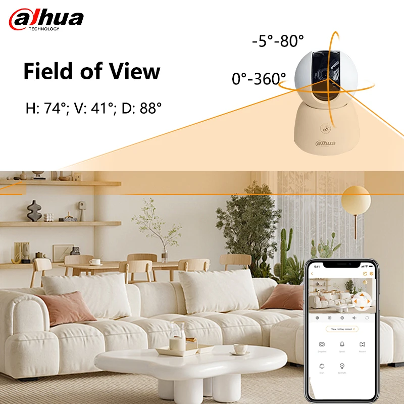 Dahua IPC-H5B NEW 5mp IP Camera Supppt Two Way Talk AI Human Pet Detection 360° Auto tracking IR model wifi surveillance camera