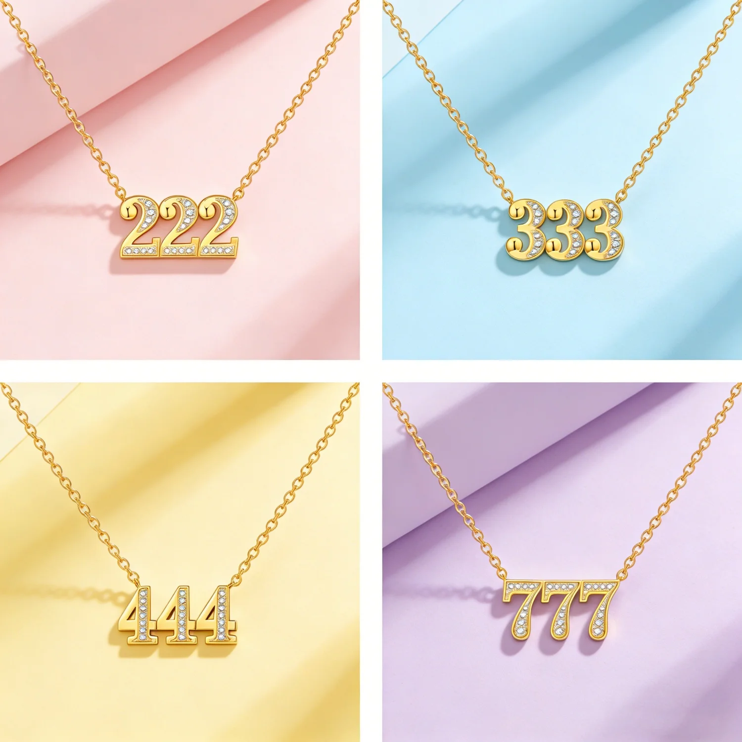 

S925 Sterling Silvery Necklace Fashion Angel Number Necklace Lucky Number Symbol Necklace for Women Luxury Jewelry Gift