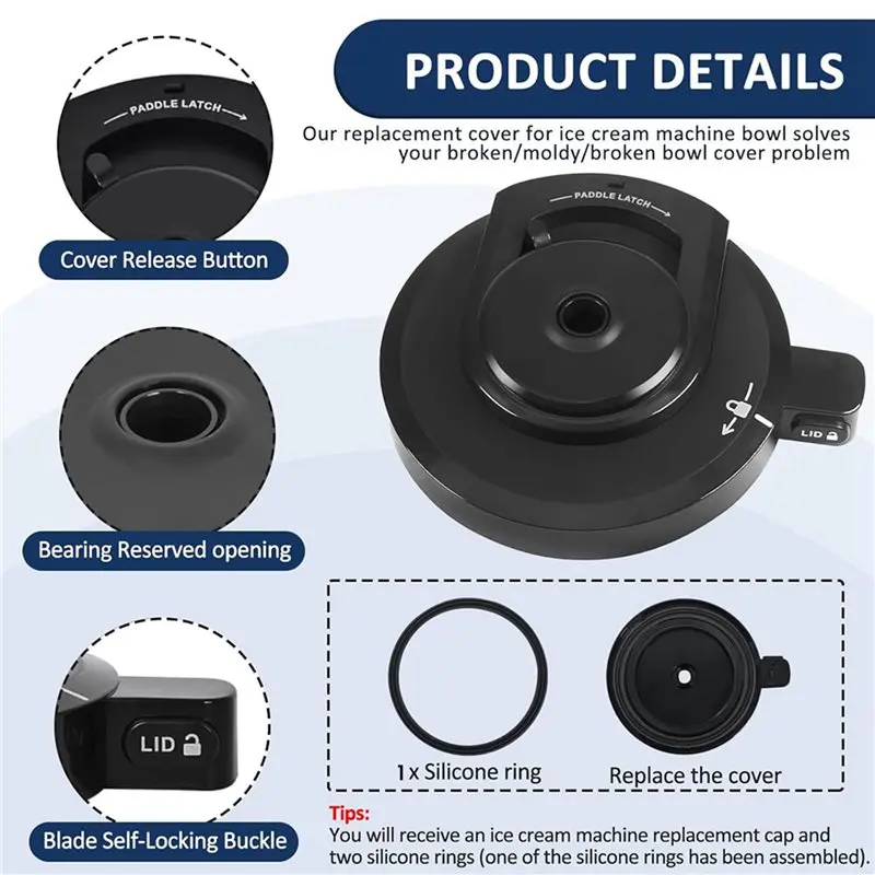 A39M 2X внешняя крышка чаши с уплотнительным кольцом для Ninja NC299AMZ/NC300/NC301/CN305A серии мороженица сменная крышка чаши для крема