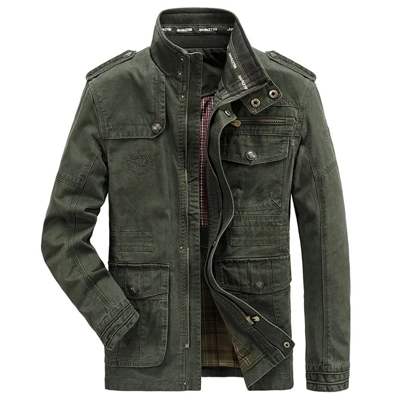 New 100% cotton Jackets Men unload Cargo Jackets Tactical Combat Business male Coat Pilot Bomber Jackets men Brand Clothing