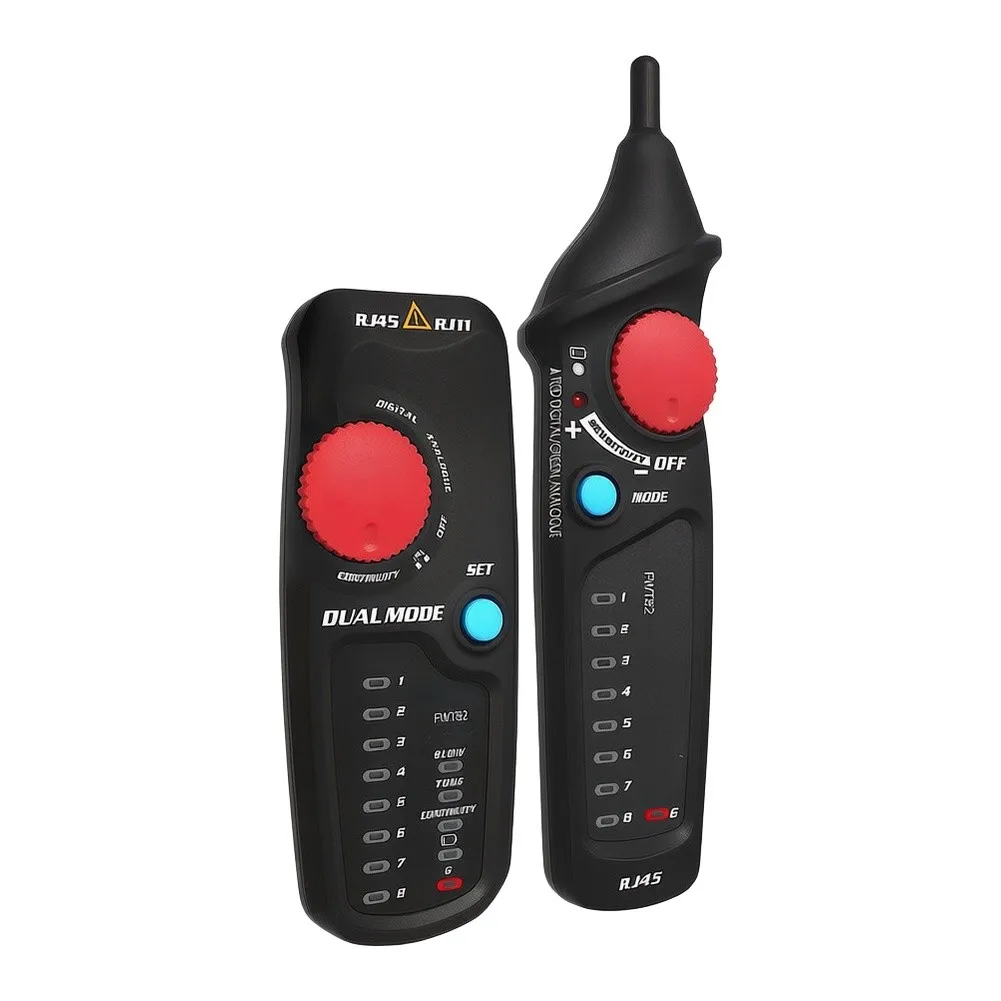 FWT82 Dual Mode Network Cable Tester Designed for RJ45 Ethernet and RJ11 Telephone Wire Tracing and Connection Validation