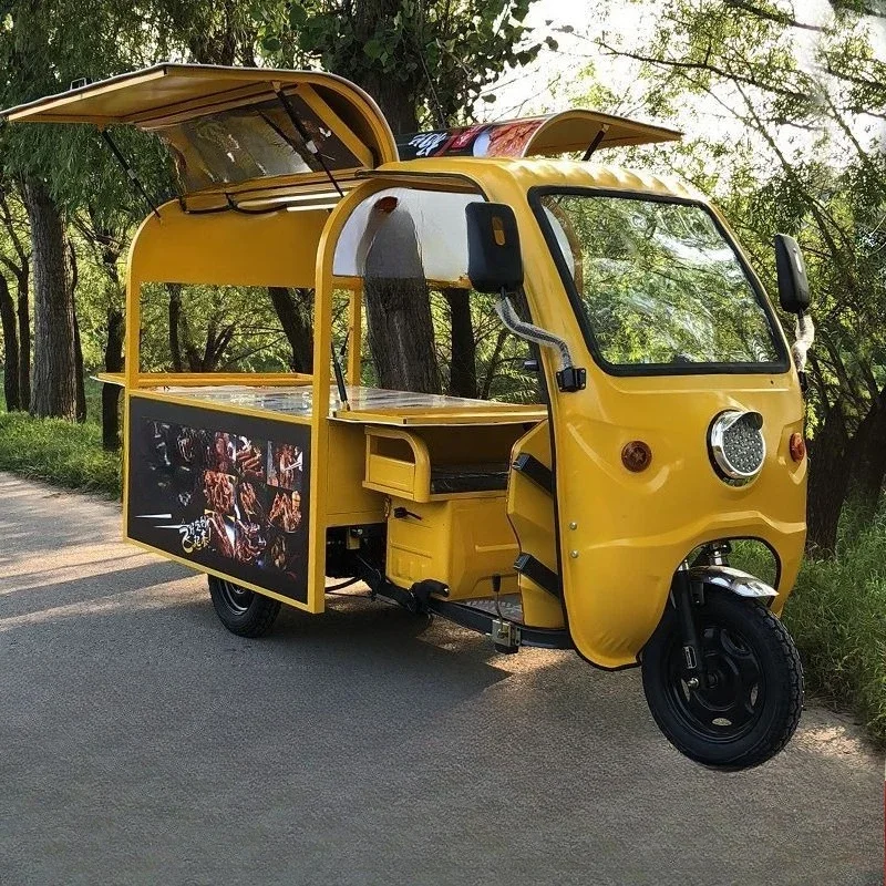 Electric three-wheel, night market halogen, stall car