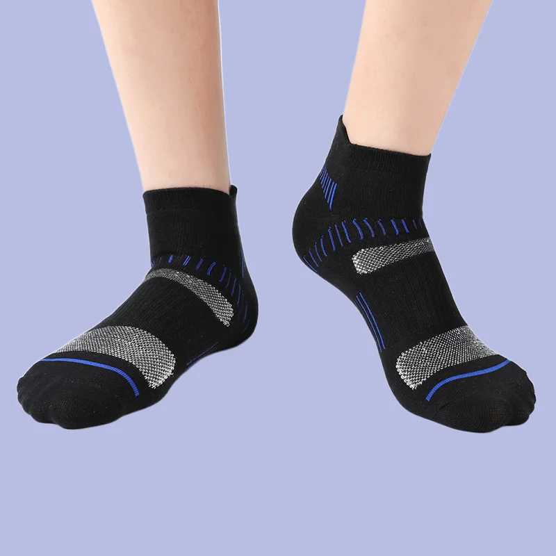 Chaussettes de sport décontractées en maille respirante pour hommes, chaussettes courtes décontractées, chaussettes de bateau en coton pour garçon, mode athlétique, haute qualité, 5/10 paires