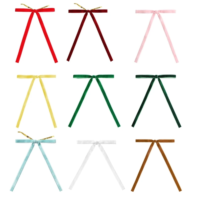 20Pcs 벨벳 변두리 Bowknot 트위스트 넥타이 세련된 계절 선물 꾸밈 Pre 묶여 리본 나비 매듭 장식