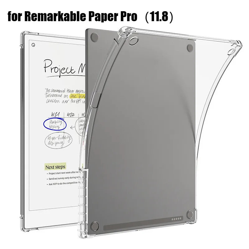 

for Remarkable Paper Pro Tablet Clear Case (11.8") - Ultrathin Lightweight Transparent Flexible Soft Back Cover with Pen Holder