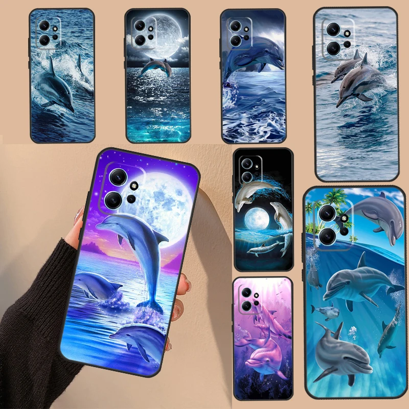 Cute Dolphin Ocean Case For Xiaomi Redmi 12 9A 9C 10A 10C 12C Redmi Note 11 10 8 9 12 Pro 9S 10S 11S 12S Cover