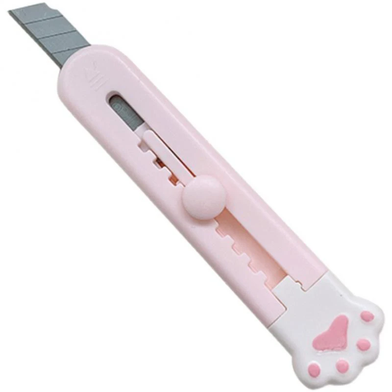 Retractable Utility Knives Cute Cat Paw Knife Portable Letter Opener For Cutting Paper Cardboard Office School Stationery Tools