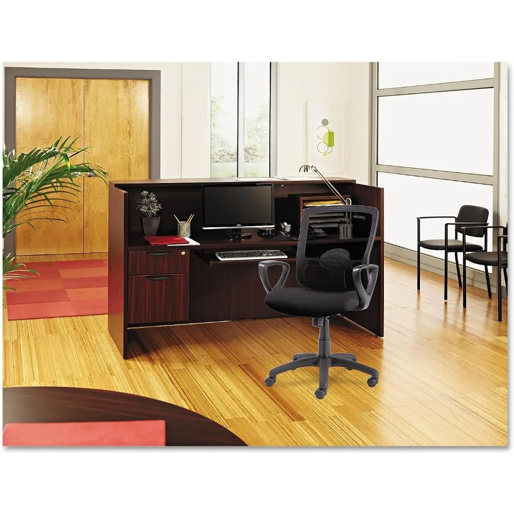 

Alera ALEVA327236MY Valencia Series 71 x 35.5 x 29.5 in. - 42.5 in. Reception Desk with Counter - Mahogany