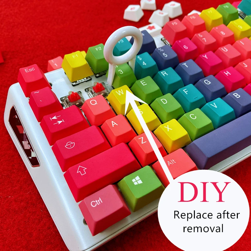 Colorful Keyboard Keycap Replacement Set for DIY Musicians - Durable Plastic, Mixed Colors, Compatible with Mechanical & Gaming