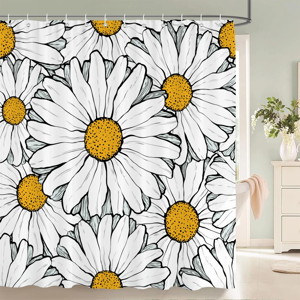 

Floral Plant Leaf Vines Flowers Shower Curtain Print Modern Nordic Minimalist Polyster Home Decor Bathroom Curtain with Hooks