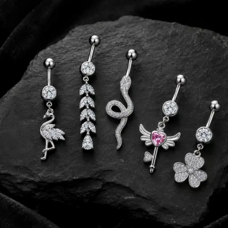 Stainless Steel Butterfly Belly Button: Navel Piercing For Women Girls Sexy Body Jewelry