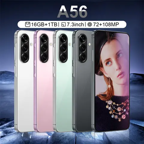 W&O A56 4G phone 8000mAh Smartphone Global Dual SIM 7.3 Inch HD+ 16GB+1TB Version Mobile 26MP Camera Cellphone Android 14 MM30