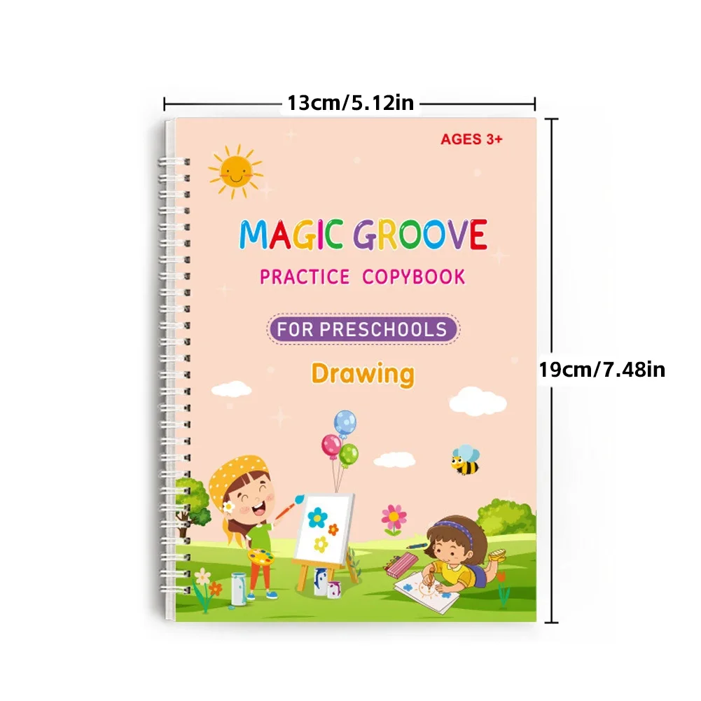 Children Montessori Pen Control Training Writing Sticker Learning Educational Toy Reusable Magic Copybook Drawing Toys for Kids