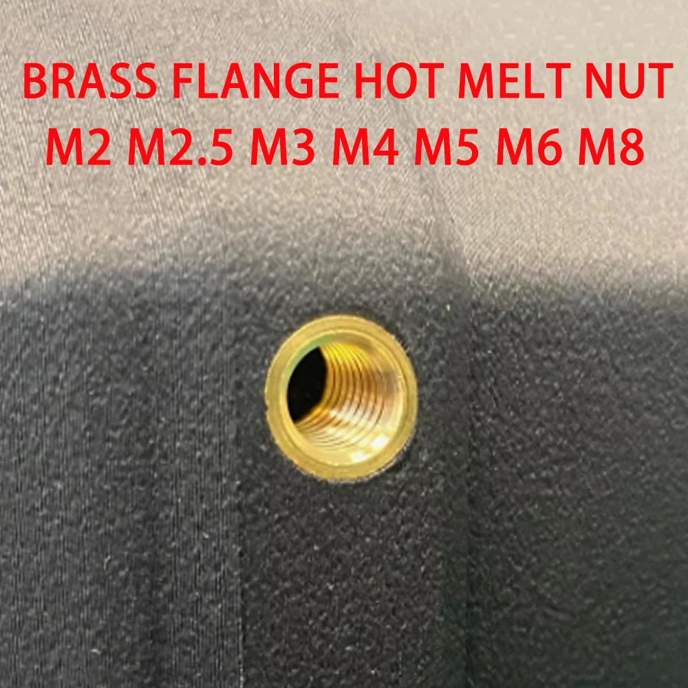 Brass Flange Hot Melt Nut Insert Double Twill Knurl Knurled Nuts Thread Heating Molding Injection Nuts M2 M2.5 M3 M4 M5 M6 M8
