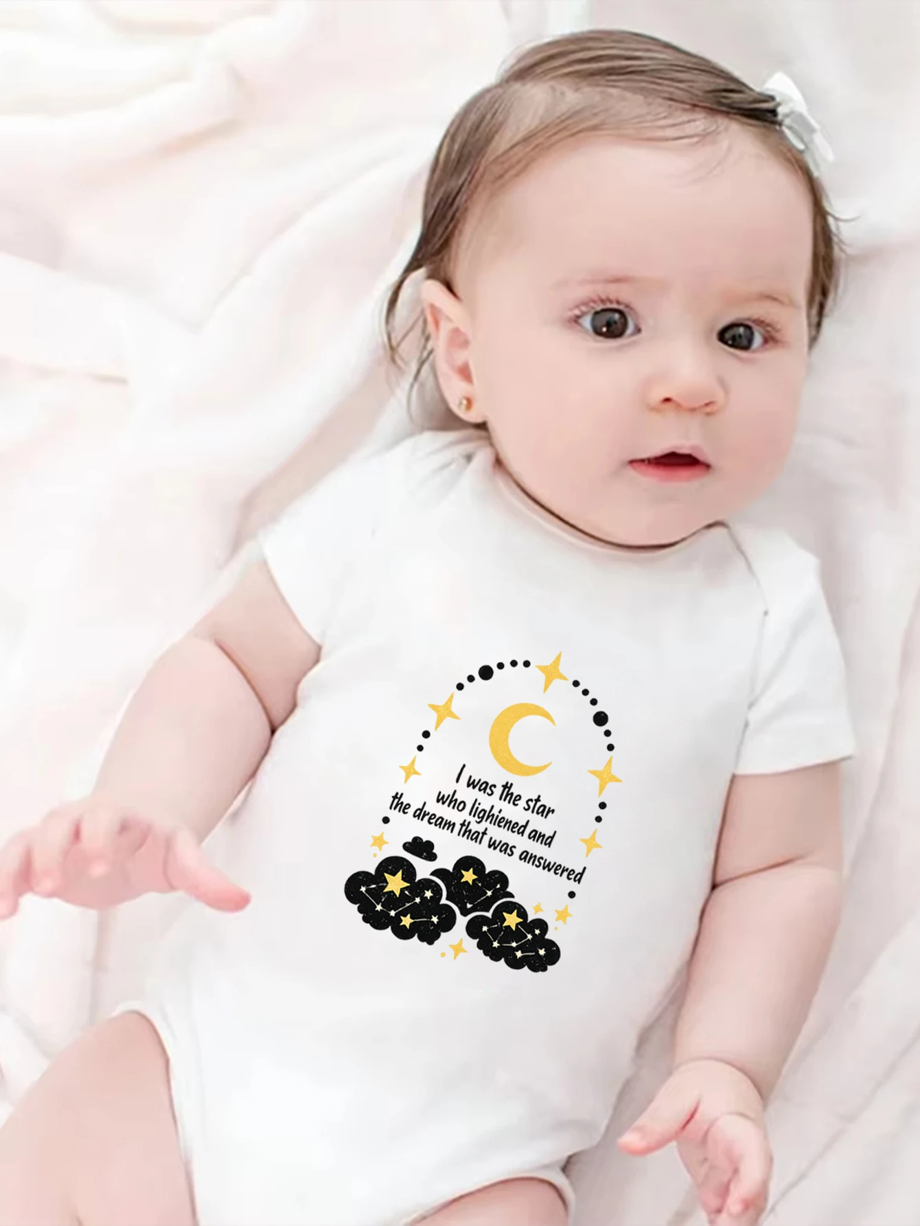 

Милые и стильные наряды для новорожденных мальчиков и девочек | Комбинезон с круглым вырезом и принтом в стиле Рамадан, подходит для малышей