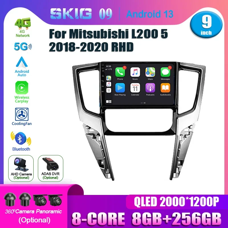 

Android 13 For Mitsubishi L200 5 2018-2020 Right Handle Drive Screen Carplay Stereo Radio Navigation GPS Auto radio Multimedia