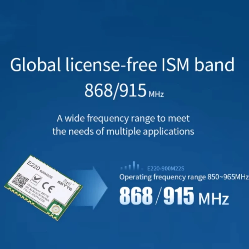 LLCC68 LoRa Wireless Module 868Mhz 915Mhz 22dBm 6km Long Range PA+LNA E220-900M22S IPEX Antenna RF Receiver Transmitter